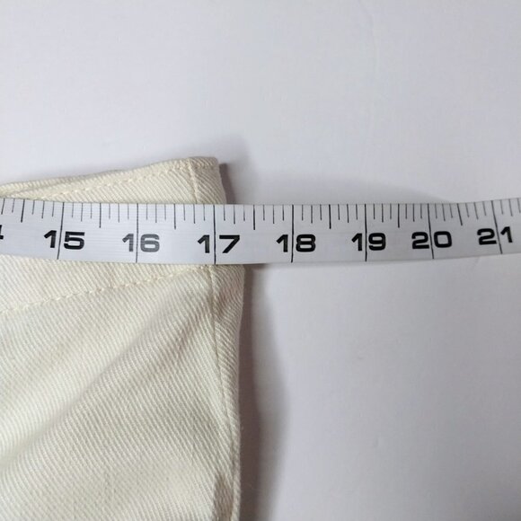 A New Day Wide Leg Pants Size 8 Cream Pockets Casual Preppy Closet Essential - Picture 5 of 9